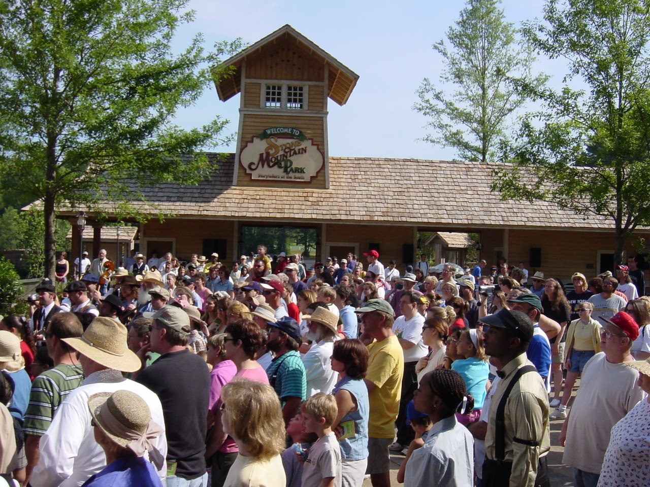 Guests at Stone Mountain Park. Herschend Enterprises will terminate its operations at the park when its lease ends in 2022.